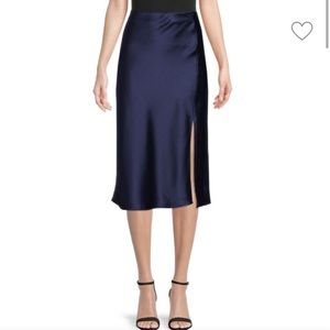 Renee C. Pippa Satin Midi Skirt